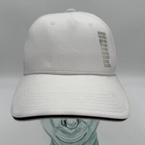 Puma White Strapback Hat Womens One Size Adjustable Cap Logo on Back Outdoors